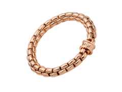 Fope Eka Flex'It  Armband breit Roségold 1 Ronde mit Brillant 0,02ct M flexibel – Armschmuck Armband aus 750 Rotgold. – Ansicht 2