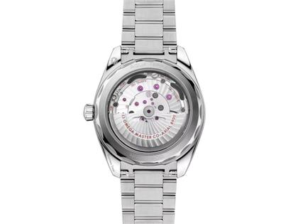 Omega Seamaster Aqua Terra 150M Automatik Edelstahl 41mm schwarzes Zifferblatt Metallband – Herrenuhren Uhr mit Datum aus Edelstahl. Das Gehäuse ist rund und silber. Das Edelstahlarmband ist silber. Das Zifferblatt ist ein Index in schwarz. – Ansicht 2