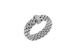 Fope FlexIt Vendôme Ring Weißgold Weite M Brillanten 0,100ct flexibel – Ringe Ring mit Besatz aus 750 Weißgold.