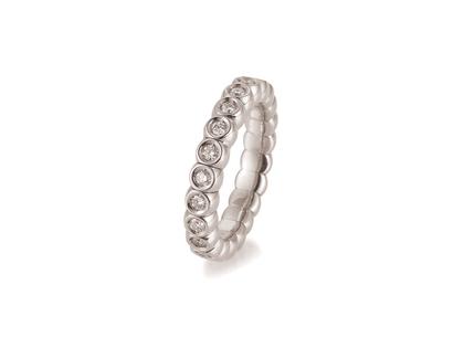 Ringe Ring mit Besatz aus 750 Weißgold.