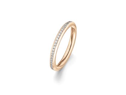 Henrich & Denzel Mikado Soft Ring Roségold mit Brillanten – Ringe Ring mit Besatz aus 750 Rotgold.