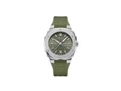 Alpina Alpiner Extreme Quartz Edelstahl 34mm grünes Zifferblatt grünes Kautschukband – Damenuhren Uhr mit Datum aus Edelstahl und Kautschuk. Das Gehäuse ist rund und silber. Das Kautschuk / Kunststoff / Silikon Armband ist grün. Das Zifferblatt ist ein Index in grün.