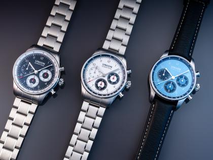 Union Glashütte Belisar Chronograph Automatik Edelstahl 40mm schwarzes Zifferblatt Metallband – Herrenuhren Chronograph aus Edelstahl. Das Gehäuse ist rund und silber. Das Edelstahlarmband ist silber. Das Zifferblatt ist arabisch Index und schwarz. – Ansicht 6