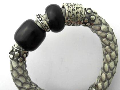 Platadepalo Armband Leder Cobra – Armschmuck Armband aus 925 Silber, Leder und und .