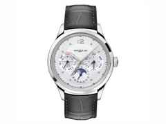 Montblanc Heritage  Automatik Perpetual Calendar 40 mm Edelstahl – Herrenuhren Uhr mit Kalender aus Edelstahl. Das Gehäuse ist rund und silber. Das Lederarmband Kroko / Alligator ist grau. Das Zifferblatt ist arabisch Index und weiß.