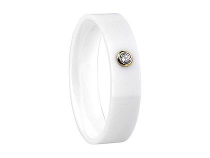 Bering Arctic Symphony Innenring breit Zirkonia gefasst einfach Keramik Weiß gelb – Ringe Ring mit Besatz aus Keramik und und vergoldet.
