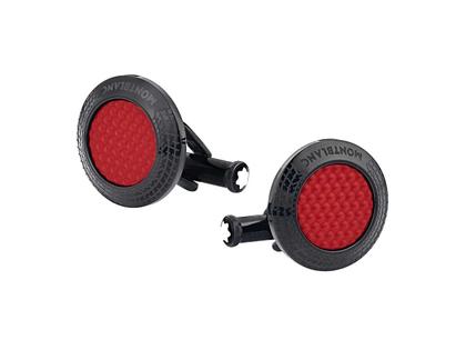 Montblanc Manschettenknöpfe Pirelli Steel Red Edelstahl rot – Herrenschmuck Manschettenknöpfe in schwarz und aus Edelstahl und PVD beschichtet.