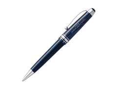 Montblanc The Origin Collection Midsize Kugelschreiber dunkelblaues Edelharz platinumbeschichtet – Schreibgeräte Kugelschreiber in blau und aus Edelharz und platiniert. – Ansicht 4