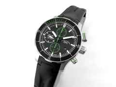 Mühle Glashütte Rallye-Chronograph GLP Limited Edition Automatik 45mm Kautschukband M1-40-93-201 Full Set mit Garantie Occasion Neu – Herrenuhren Chronograph aus Edelstahl. Das Gehäuse ist rund und silber. Das Kautschuk / Kunststoff / Silikon Armband ist schwarz. Das Zifferblatt ist ein Index in schwarz. – Ansicht 4
