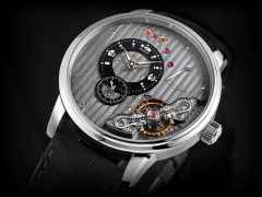 Glashütte Original PanoInverse XL Reserve Handaufzug Edelstahl 42mm graues Zifferblatt graues Lederband – Herrenuhren Uhr ohne Datum aus Edelstahl. Das Gehäuse ist rund und silber. Das Lederarmband Kroko / Alligator ist schwarz. Das Zifferblatt ist ein Index in grau. – Ansicht 2