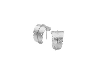 Heiring Feather Creolen Klein Silber rhodiniert – Ohrschmuck Creolen aus 925 Silber und und rhodiniert.