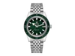 Rado Captain Cook Edelstahl grün Edelstahlband – Herrenuhren Uhr mit Datum aus Edelstahl. Das Gehäuse ist rund und silber. Das Edelstahlarmband ist silber. Das Zifferblatt ist ein Index in grün.