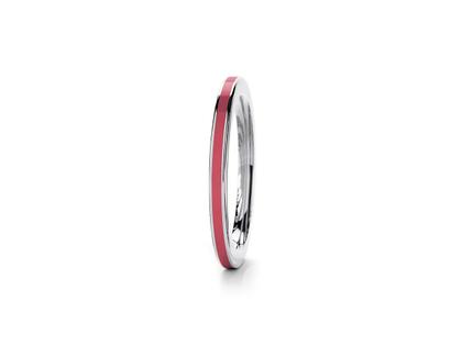 Niessing Setario Line Ring Platinium mit pinker Emaille – Ringe Ring in silber und aus 950 Platin.