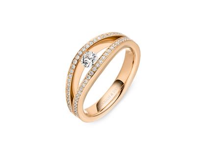 Henrich & Denzel Tensio Ring Roségold mit Brillanten 0,450ct – Ringe Ring mit Besatz in roségold und aus 750 Rotgold.