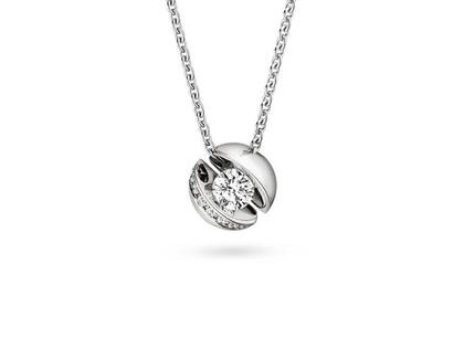 Schaffrath CALLY Collier Weißgold mit Brillant 0,42 – Halsschmuck Kette mit Anhänger aus 750 Weißgold.