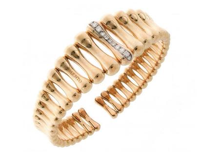 Chimento Bamboo Over Armreif Roségold schmal mit Brillanten 0,272ct – Armschmuck Armreif aus 750 Rotgold, 750 Weißgold und und .