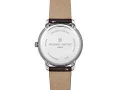 Frederique Constant Classics Moneta Solarmetre Quarz Edelstahl 39mm weißes Zifferblatt braunes Lederband und Metallband – Herrenuhren Uhr mit Datum aus Edelstahl. Das Gehäuse ist rund und silber. Das Lederarmband ist braun. Das Zifferblatt ist ein Index in weiß. – Ansicht 3