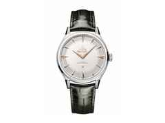 Omega Constellation Observatory Automatik Edelstahl 39mm silbernes Zifferblatt schwarzes Lederband – Herrenuhren Uhr ohne Datum aus 750 Rotgold, Edelstahl und Leder. Das Gehäuse ist rund und silber. Das Lederarmband Kroko / Alligator ist schwarz. Das Zifferblatt ist ein Index in silber.