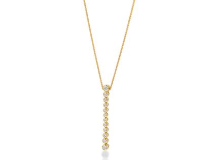 Silhouette Schmuck Tennis Flex  Collier Brillanten Gelbgold – Halsschmuck Collier aus 750 Gelbgold.