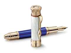 Montblanc 2018 Patron of Art: Limitierte Edition Ludwig II Füllfederhalter 4810 – Schreibgeräte Füllfederhalter in blau und aus 750 Gelbgold und platiniert.