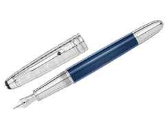 Montblanc Around the World in 80 Days Doué Classique Füllfederhalter blau – Schreibgeräte Füllfederhalter aus 750 Weißgold, Edelharz und platiniert und rhodiniert.