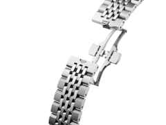 TAG Heuer Carrera Chronograph Automatik Edelstahl 41mm blaues Zifferblatt Metallband – Herrenuhren Chronograph aus Edelstahl. Das Gehäuse ist rund und silber. Das Edelstahlarmband ist silber. Das Zifferblatt ist ein Index in blau. – Ansicht 4
