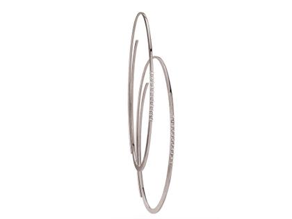 Niessing Linear Creole 63mm Platin 0,33 ct – Ohrschmuck Creolen aus 950 Platin.