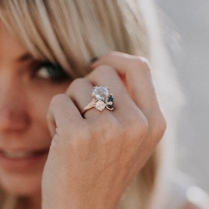 Capolavoro Capriccio Ring Roségold  Sky Blue Topas, London Blue Topas, Bergkristall – Ringe Ring mit Besatz aus 750 Rotgold. – Ansicht 4
