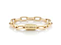 Capolavoro Love Lock 02 Armband Gelbgold 17cm mit Brillanten 0,033ct – Armschmuck Armband aus 750 Gelbgold.