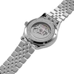 Bruno Söhnle Glashütte Turin Automatik Edelstahl 39,5mm graues Zifferblatt Metallband – Herrenuhren Uhr mit Datum aus Edelstahl. Das Gehäuse ist rund und silber. Das Edelstahlarmband ist silber. Das Zifferblatt ist ein Index in grau. – Ansicht 3