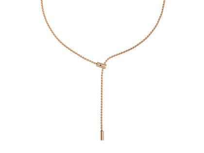 Fope Aria Y-Collier Roségold 41cm mit schwarzem Brillant 0,010ct – Halsschmuck Collier aus 750 Rotgold.