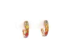 Capolavoro Rainbow Creolen Roségold Saphir bunt – Ohrschmuck Creolen aus 750 Rotgold. – Ansicht 2