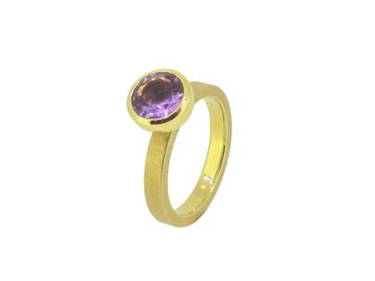 Georg Spreng Ring Blub Gelbgold 12mm mit Amethyst 5,90ct – Ringe Ring mit Besatz aus 750 Gelbgold.