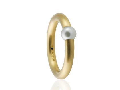 Schmuckwerk Kugel Gelbgold: Damenring – Ringe Ring mit Besatz aus 750 Gelbgold.