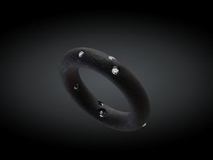André Ribeiro Ring Kautschuk mit Brillanten 0,08 – Ringe Ring mit Besatz aus 750 Weißgold, Kautschuk und und .