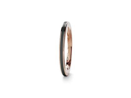 Niessing Setario Line Ring Rosewood mit schwarzer Emaille – Ringe Ring aus 750 Weißgold.