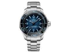 Omega Seamaster Planet Ocean 6000M Ultra Deep Automatik Edelstahl 45,5mm blaues Zifferblatt Metallband Summer Blue – Herrenuhren Uhr ohne Datum aus Edelstahl und Keramik. Das Gehäuse ist rund und silber. Das Edelstahlarmband ist silber. Das Zifferblatt ist arabisch Index und blau.