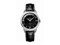 Omega Constellation Observatory Automatik Edelstahl 39mm schwarzes Zifferblatt schwarzes Lederband – Herrenuhren Uhr ohne Datum aus 750 Weißgold, Edelstahl, Keramik und Leder. Das Gehäuse ist rund und silber. Das Lederarmband Kroko / Alligator ist schwarz. Das Zifferblatt ist ein Index in schwarz.