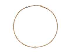 Fope Eka Tiny Collier Roségold 43cm mit 1 Weißgold-Ronde und Brillanten 0,12ct – Halsschmuck Collier aus 750 Rotgold, 750 Weißgold und und .