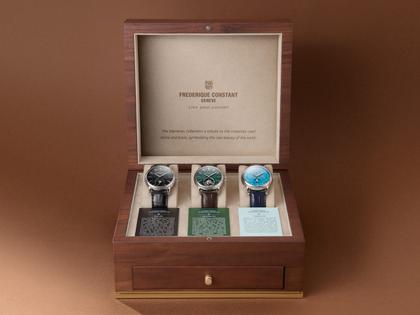 Frederique Constant Manufacture Classic Moonphase Date Automatik Edelstahl 40mm schwarzes Zifferblatt schwarzes Lederband limitiert – Herrenuhren Uhr mit Datum aus Edelstahl und Leder. Das Gehäuse ist rund und silber. Das Lederarmband Kroko / Alligator ist schwarz. Das Zifferblatt ist ein Index in schwarz. – Ansicht 7