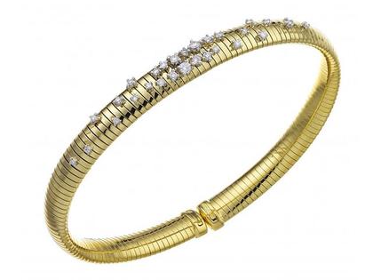 Chimento Stardust Armreif schmal Gelbgold – Armschmuck Armband aus 750 Gelbgold, 750 Weißgold und und .