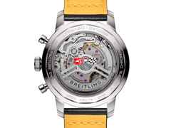 Breitling Top Time B01 Chevrolet Corvette Automatik Edelstahl 41mm rotes Zifferblatt schwarzes Lederband – Herrenuhren Chronograph aus Edelstahl. Das Gehäuse ist rund und silber. Das Lederarmband ist schwarz. Das Zifferblatt ist ein Index in rot. – Ansicht 2