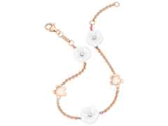 Meissen Blossom Blütenarmband Roségold mit Brillanten – Armschmuck Armband aus 750 Rotgold, Porzellan und und .