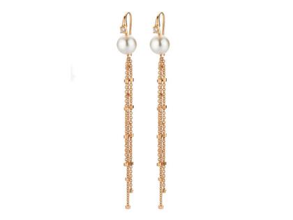 Gellner Delight Ohrhänger Rosegold mit Akoyaperlen – Ohrschmuck Ohrhänger aus 750 Rotgold.