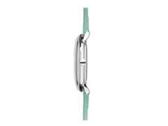 Junghans Max Bill Damen Quarz Edelstahl 32,7mm blaues Zifferblatt blaues Lederband – Damenuhren Uhr mit Datum aus Edelstahl. Das Gehäuse ist rund und silber. Das Lederarmband ist blau. Das Zifferblatt ist ein Index in blau. – Ansicht 3