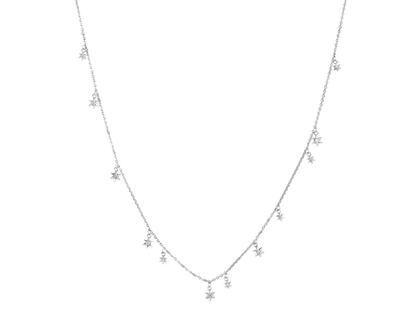 Capolavoro Starlet Kette mit Anhänger Weißgold 45cm mit Brillanten 0,120ct – Halsschmuck Kette mit Anhänger aus 750 Weißgold.