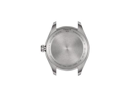 Tissot PR 100 Quarz Edelstahl 34mm hellblaues Zifferblatt Metallband – Damenuhren Uhr mit Datum aus Edelstahl. Das Gehäuse ist rund und silber. Das Edelstahlarmband ist silber. Das Zifferblatt ist ein Index in blau. – Ansicht 4