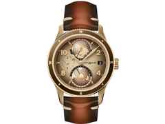 Montblanc 1858 Automatic Geosphere Bronze Limited Edition Wüste Gobi braun – Herrenuhren Uhr mit Datum aus Bronze. Das Gehäuse ist rund und roségold. Das Lederarmband ist braun. Das Zifferblatt ist arabisch Index und braun.