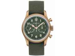 Montblanc 1858 Automatic Chronograph Bronze Limited Edition Khaki green – Herrenuhren Chronograph aus Titan. Das Gehäuse ist rund und roségold. Das Textilarmband ist grün. Das Zifferblatt ist arabisch Index und grün.