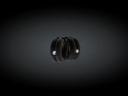 André Ribeiro Creolen Kautschuk mit Brillanten 0,12 – Ohrschmuck Creolen aus 750 Weißgold, Kautschuk und und .